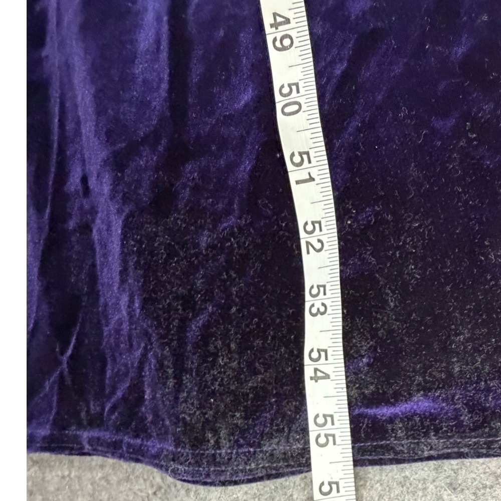 Vintage Onyx Nite Velvet Dress Women 18 Purple Embroidered Evening Gown Romantic - Picture 10 of 13